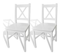 Dining Chairs 6pc White Pinewood 41.5x45.5x85.5cm Ergonomic Solid Wood Seat Set