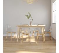 Dining Chairs 6pcs Transparent PET with Metal Legs 46x52x84 cm Set Ergo Backrest