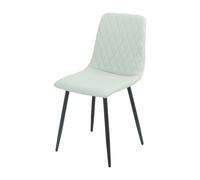 Dining Chairs Argenta Quilted Faux Leather Light Grey 2pcs