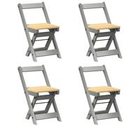 vidaXL Dining Chairs Foldable Kitchen Chair 4 pcs Wax Brown Solid Wood Pine
