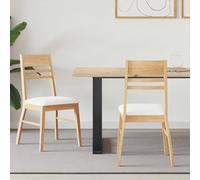 vidaXL Dining Chairs 2 pcs Natural 43 x 54 x 89 cm Solid Rubber Wood