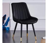 Dining Chairs, Modern Upholstered Accent Side Chairs with Faux Leather Cushion and Sturdy Metal Legs for Kitchen, Dining Room, Living Room, Bedroom, Outdoor Lounge