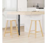 Dining Chairs Natural White Solid Rubber Wood 46x37x63cm 2pcs Tapered Legs Pair