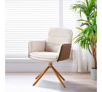 Dining Chairs Padded Seat Armchair Metal Legs Swivel Leisure Chair