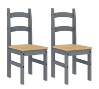 Dining Chairs Room Kitchen Chair 2 pcs Grey Solid Wood Pine vidaXL
