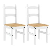Dining Chairs Room Kitchen Chair 2 pcs White Solid Wood Pine vidaXL