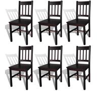 Dining Chairs Set 6pcs Dark Brown Solid Pinewood 41.5x45.5x85.5cm Ergonomic UK