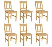 Dining Chairs Set 6pcs White Pine Wood 41.5x45.5x85.5cm Solid Rustic Ergonomic.
