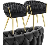 Dining Chairs Set Breakfast Room Chair Kitchen Padded Reading Seats Velvet