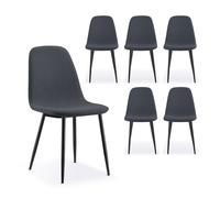 Dining Chairs Set of 2, 4 or 6, Charcoal Blue Set of Kitchen Chairs, VonHaus