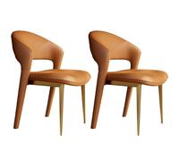 Dining Chairs Set of 2, Accent Living Room Chair, Mid Century Modern Kitchen Chair, Leather Wrapped EdgesHollow Out Soft Package DesignErgonomic DesignCarbon Steel Frame for Kitchen Restaurant