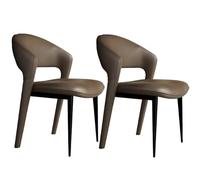 Dining Chairs Set of 2, Accent Living Room Chair, Mid Century Modern Kitchen Chair, Leather Wrapped EdgesHollow Out Soft Package DesignErgonomic DesignCarbon Steel Frame for Kitchen Restaurant