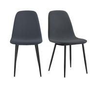 VonHaus Vonhous Cavell Charcoal Blue Set of 2 Dining Chairs