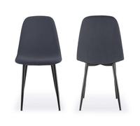 Dining Chairs Set Of 2 Charcoal Blue Set Of Kitchen Chairs,