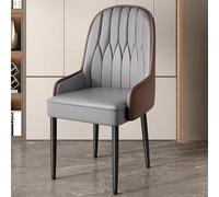 Dining Chairs Set of 2, Faux Leather Upholstered Kitchen Side Chair with High Backs And Metal Legs, Modern Accent Chairs for Living Room Waiting Room Reception Room(Set of 2, Gray A)