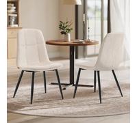 Dining Chairs Set of 2 Kitchen Chairs Metal Frame Adjustable Feet Easy to Clean