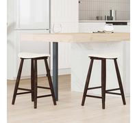 Dining Chairs Set of 2 Light Brown Solid Rubber Wood 46x37x63cm Tapered Legs Eco