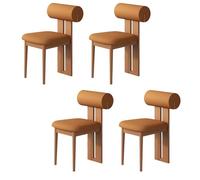 Dining Chairs Set of 2 - Mid Century Modern Wooden Ergonomic Design with Comfortable Backrest for Kitchen and Living Room