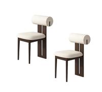 Dining Chairs Set of 2 - Mid Century Modern Wooden Ergonomic Design with Comfortable Backrest for Kitchen and Living Room