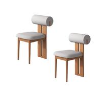 Dining Chairs Set of 2 - Mid Century Modern Wooden Ergonomic Design with Comfortable Backrest for Kitchen and Living Room