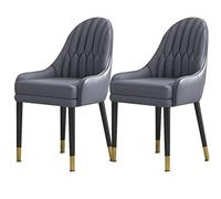 Dining Chairs Set of 2, Modern High Back Design with PU Leather and Solid Wood Legs for Kitchen and Dining Room Furniture