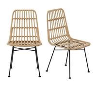 Dining Chairs Set Of 2 Rattan Pair Of Kitchen Chairs