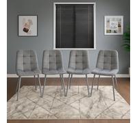 Dining Chairs Set Of 4 Grey Tufted Chairs Velvet Chairs Seats Kosy Koala