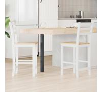 vidaXL Dining Chairs 2 pcs White 40 x 47.5 x 99.5 cm Solid Rubber Wood