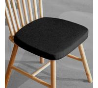 Dining Kitchen Chair Pads with Ties,U-Shaped Thick Non-Slip Cotton Linen Chair Cushion Chair Pad for Home Office Dining Kitchen Patio Garden (Black,4" Thick - 17"x16")