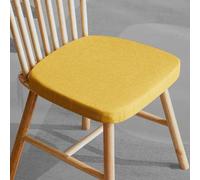 Dining Kitchen Chair Pads with Ties,U-Shaped Thick Non-Slip Cotton Linen Chair Cushion Chair Pad for Home Office Dining Kitchen Patio Garden (Yellow,1" Thick - 17"x16")