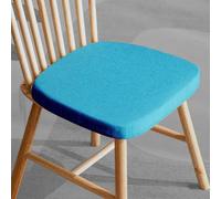 Dining Kitchen Chair Pads with Ties,U-Shaped Thick Non-Slip Cotton Linen Chair Cushion Chair Pad for Home Office Dining Kitchen Patio Garden (Light Blue,3" Thick - 17"x16")