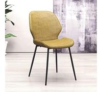 Dining Kitchen Side Chair - Metal Legs with Leather Seat, Living Room Club Guest Chair, Black