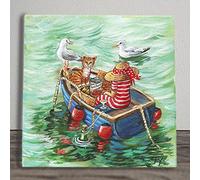Dining On Deck Ceramic Picture Tile Artwork By Judith Yates Hanging Wall Art Home Décor