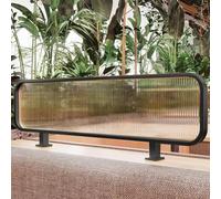 Dining Partition Divider,Black Glass Privacy Screen for Dining Areas & Restaurants - Decorative Dividers, Countertop Desk Partitions, 130x25cm Grille Panels for Enhanced Privacy