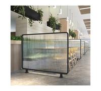 Dining Partition Divider,Black Iron Dividers for Dining Areas - Decorative Glass Partition Screen, Low Half Wall Countertop Fence for Restaurants & Offices (13.78x39.37in/35x100CM)