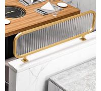 Dining Partition Divider,Gold Tempered Glass Desk Decorative Partition Panel, 100x25cm Privacy Screen Divider for Restaurant Countertop & Hotel/Bar, Stylish Room Divider for Enhanced Privac
