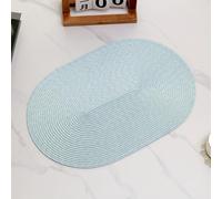 Dining Placemats, Placemats Set of 4 Boho 18x12 Inch Oval Waved Pp Light Blue for Holiday Kitchen Dining Table Decoration