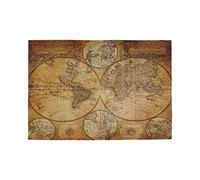 Dining Placemats Set of 4 Vintage World Map Hemispheres Table Mats Rectangular Non-Slip Heat Resistant Burlap Placemats for Kitchen Wedding Restaurants Christmas Party Decor