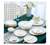 Dining Plate Set Stylish Dinner Set for Luxury Restaurant and Home 36PCS Ceramic Dinnerware Set Bone China Tableware Dishes Plates Ceramic Combination Dinner Service Set Porcelaine Service for 6