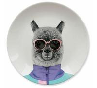 Wild Dining Dinner Plate I Funny Dinner Plate I 100% Ceramic I 9-inch Plate I Funny Plate with Goofy Pet Print I Novelty Tableware | Gift Idea Students | Dishwasher Microwave and Food Safe (Alpaca)