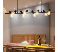 Dining Room Ceiling Light Black Pendant - E27 Adjustable Hanging Pendant Lights Retro Industrial Flush Mount droplight Lighting Fixture Living room Kitchen Island Loft Bar dining table Chandelier ( Si