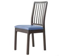 Dining Room Chair Cover Made from PU Leather Waterproof and Secure Fit with Elastic Straps (gray blue)