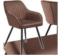 Dining Room Chair Furniture Upholstered Faux Velvet Style Fabric Home Living