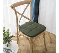 Dining Room Chair Seat Cushions that are Comfortable, Dining Room Chair Cushions for Wood Chairs, Non Slip Chair Pads Windsor Chairs with Attach Ties, Double Sided Cotton and Linen Material Green
