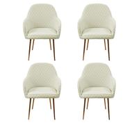 Dining Room Chairs with Armrests, High Elasticity Curved Back Chair Cover for Kitchen and Home Office Decor - Beige