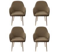 Dining Room Chairs with Armrests, High Elasticity Curved Back Chair Cover for Kitchen and Home Office Decor - Beige