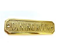 DINING ROOM Door Sign Solid Brass with a Lacquered Finish 19.5 x 3.4 cm comes with Screws, DSN-28-PL