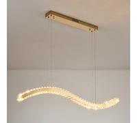 Dining Room Fixture Island for Kitchen, Pendant Dimmable Light, Pool Table Bar Cafe Gold Crystal Hanging Chandeliers