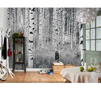 Dining Room forest Wallpaper Mural easy to apply thick paper birch trees decor