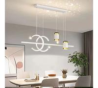 Dining Room Lamp LED Dining Table Lamp Modern LED Pendant Lamp Dimmable with Remote Control Pendant Lamp Dining Room Chandelier for Living Room Bedroom Kitchen Office Pendant Lamp (White, L100cm)
